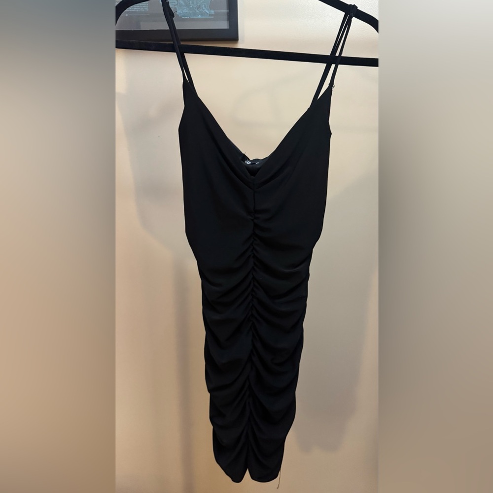 Jump Apparel Black Ruched Dress